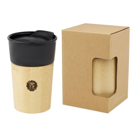 Tasse Pereira de 320 ml en porcelaine avec paroi extérieure en bambou Standard | Noir bronze | sans marquage | non disponible | non disponible