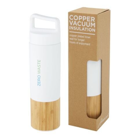 Bouteille Torne de 540 ml en acier inoxydable avec couche de cuivre et isolation par le vide, avec paroi extérieure en bambou
