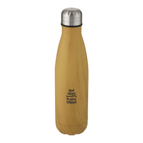 Bouteille isotherme Cove 500 ml en acier inoxydable imitation bois Standard | Bruyère naturel | sans marquage | non disponible | non disponible