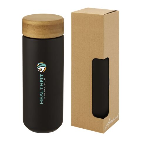 Gobelet en céramique Lumi de 300 ml avec couvercle en bambou