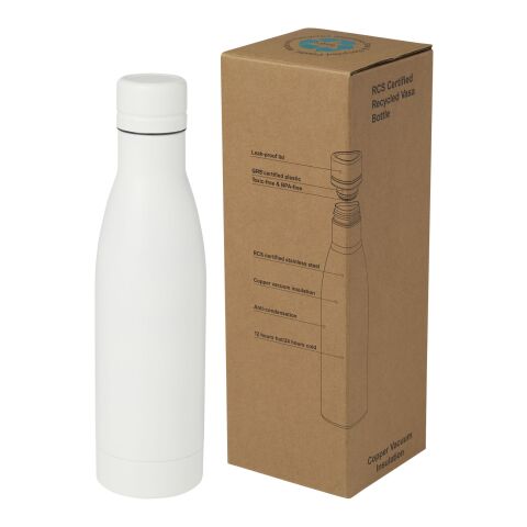 Bouteille isotherme sous vide Vasa de 500 ml en cuivre et acier inoxydable recyclé certifié RCS Standard | Blanc | sans marquage | non disponible | non disponible