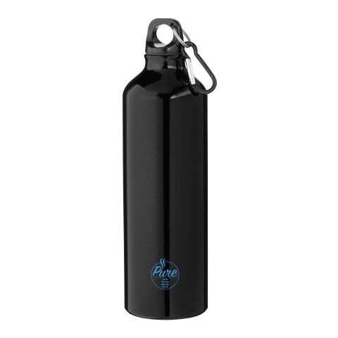 Bouteille d&#039;eau Oregon de 770 ml en aluminium recyclé certifié RCS avec mousqueton Standard | Noir | sans marquage | non disponible | non disponible
