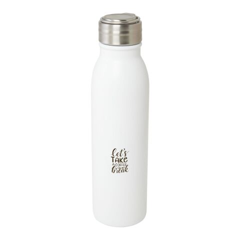 Bouteille d&#039;eau Harper de 700 ml en acier inoxydable certifié RCS avec boucle métallique Standard | Blanc | sans marquage | non disponible | non disponible