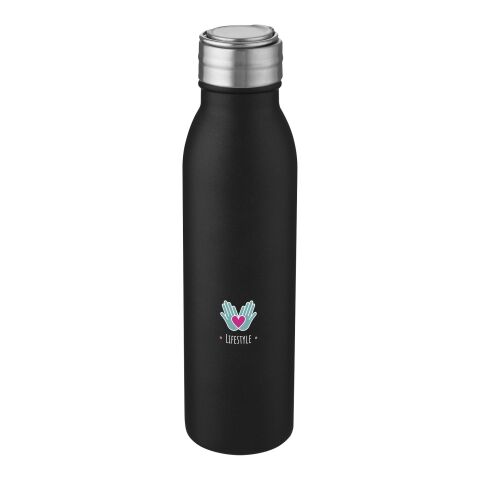 Bouteille d'eau Harper de 700&nbsp;ml en acier inoxydable certifié RCS avec boucle métallique Noir