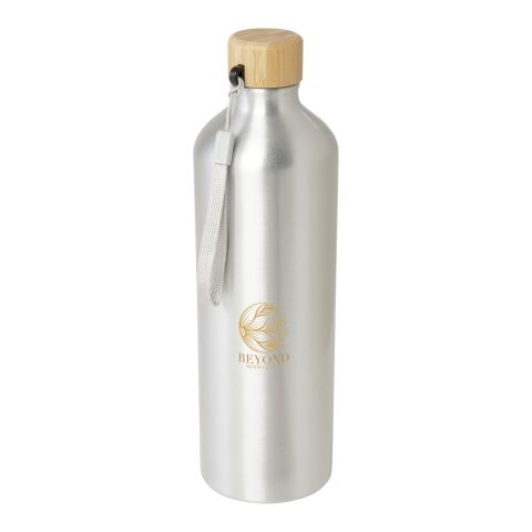 Bouteille d&#039;eau Malpeza de 1 000 ml en aluminium recyclé certifié RCS Standard | Argent | sans marquage | non disponible | non disponible