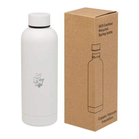 Bouteille isotherme avec isolation par le vide Spring 500 ml en cuivre inoxydable recyclé certifié RCS Standard | Blanc | sans marquage | non disponible | non disponible