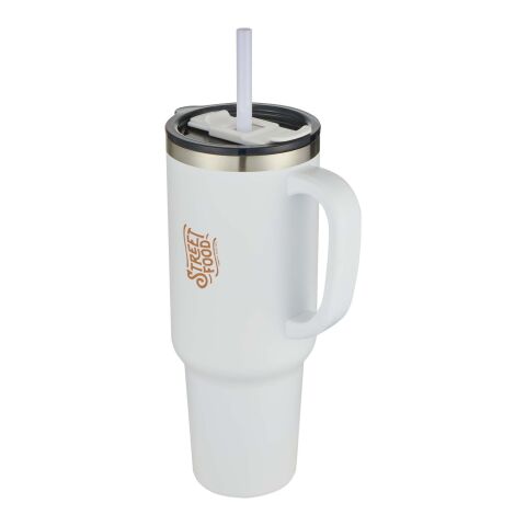 Mug Sydney 1200 ml double paroi certifié RCS avec isolation par le vide et couche de cuivre avec paille Standard | blanc | sans marquage | non disponible | non disponible