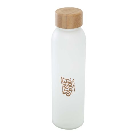 Bouteille en verre sodocalcique mat Lume de 500 ml avec couvercle en bambou Standard | Blanc | sans marquage | non disponible | non disponible