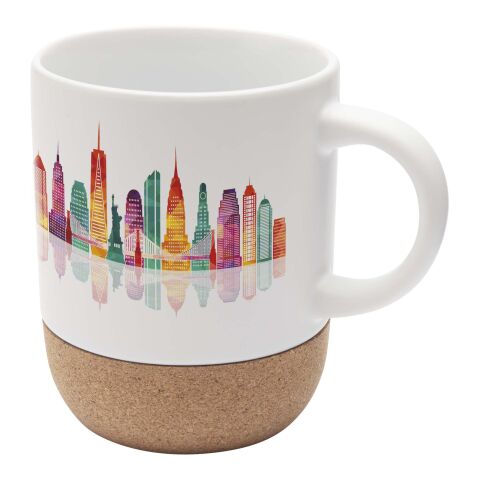 Mug Billie en céramique pour sublimation de 300 ml avec détails en liège Standard | blanc | sans marquage | non disponible | non disponible | non disponible