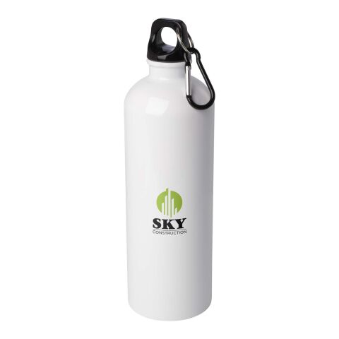 Bouteille d&#039;eau Oregon de 750 ml simple paroi en acier recyclé certifié RCS avec mousqueton Standard | Blanc | sans marquage | non disponible | non disponible