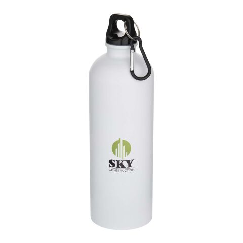 Bouteille d’eau Oregon de 750 ml en acier inoxydable à simple paroi certifiée RCS, recyclé mat avec mousqueton Standard | blanc | sans marquage | non disponible | non disponible