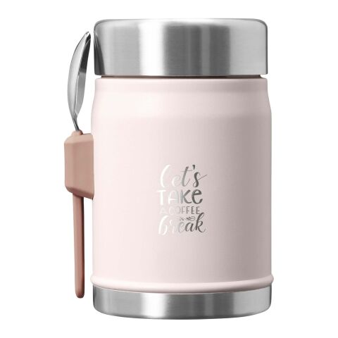 Bocal alimentaire de 400 ml Stanley Legendary avec cuillère-fourchette Standard | Rose clair | Tampographie 1 couleur | A l&#039;arrière | 30 mm x 55 mm