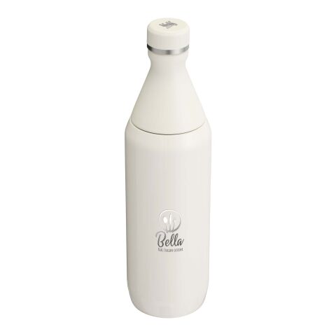 Bouteille d&#039;eau de 600 ml Stanley All Day Slim Standard | Crème | Tampographie 1 couleur | Verso | 30 mm x 70 mm