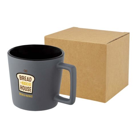 Tasse Cali de 370 ml en céramique avec finition mate Standard | Noir bronze-Gris acier | sans marquage | non disponible | non disponible