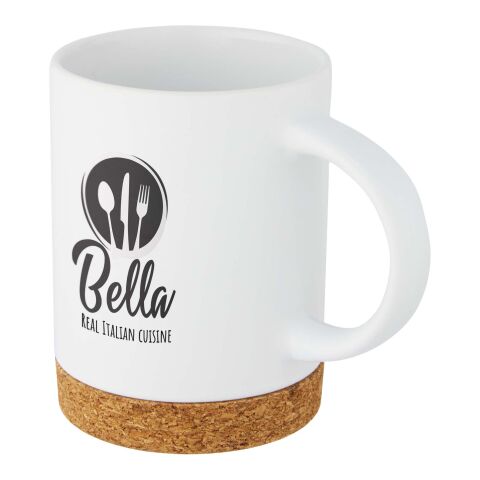 Tasse Neiva de 425 ml en céramique avec base en liège Standard | blanc | sans marquage | non disponible | non disponible