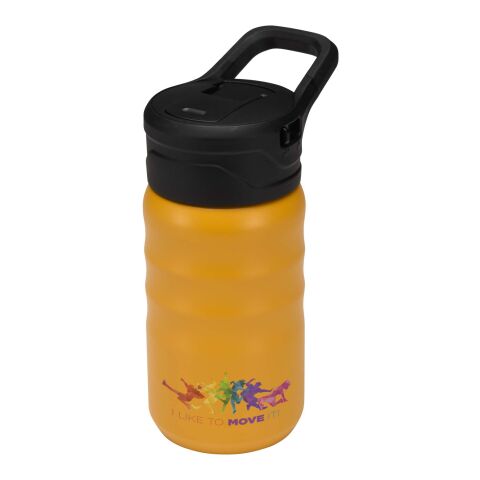 Gourde de sport Knox 350 ml en acier inoxydable à double paroi recyclé RCS avec paille rabattable Jaune