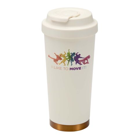 Gobelet isotherme à double paroi en acier inoxydable recyclé RCS Hampton, 480 ml Crème