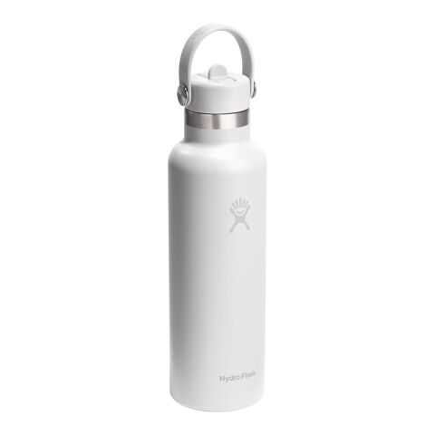 Gourde Hydro Flask à goulot standard, 621 ml, en acier inoxydable isotherme Blanc