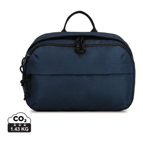 Trousse de toilette en rPET AWARE™ Renew bleu marine | sans marquage | non disponible | non disponible