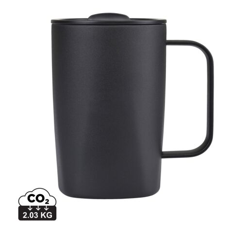 Mug 450ml en acier recyclé RCS Aviana™ Rowan noir | sans marquage | non disponible | non disponible