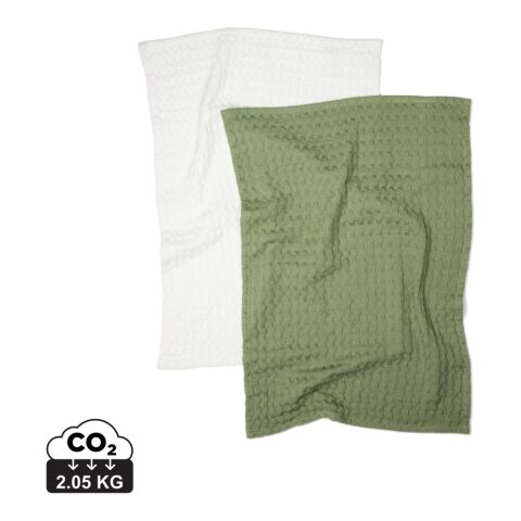 VINGA Essuie-mains nid d’abeille Cromer, 2 pièces vert | sans marquage | non disponible | non disponible | non disponible
