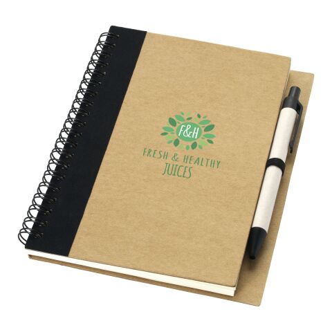 Carnet de note kraft recyclé avec stylo A6 Standard | beige-Noir bronze | sans marquage | non disponible | non disponible | non disponible