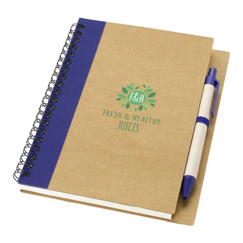 Carnet de note kraft recyclé avec stylo A6 Standard | beige-Marine | sans marquage | non disponible | non disponible | non disponible