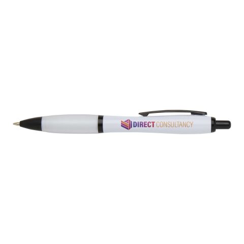 Stylo bille Nash en plastique recyclé avec garnitures noires (encre noire) Standard | blanc | sans marquage | non disponible | non disponible