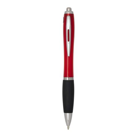 Stylo bille en plastique recyclé RCS avec corps coloré et grip noir (encre noire) Nash Standard | Rouge | sans marquage | non disponible | non disponible