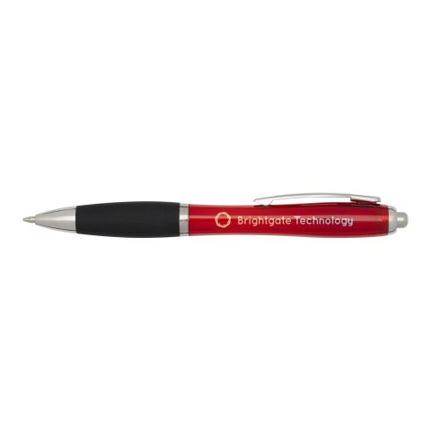Stylo bille en plastique recyclé RCS avec corps coloré et grip noir (encre noire) Nash Standard | Rouge | sans marquage | non disponible | non disponible