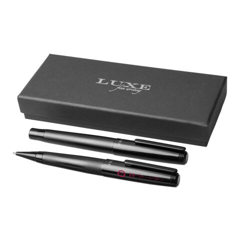 Coffret cadeau stylo duo Gloss Standard | Noir | sans marquage | non disponible | non disponible