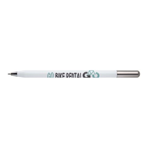 Stylo à bille à mécanisme rotatif SMART en aluminium recyclé (encre noire) blanc