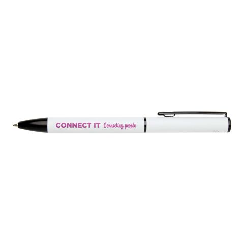 Stylo à bille à ressort en aluminium recyclé Verton avec capuchon (encre bleue) blanc