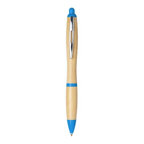 Stylo bille Nash en bambou Standard | beige-Bleu clair | sans marquage | non disponible | non disponible