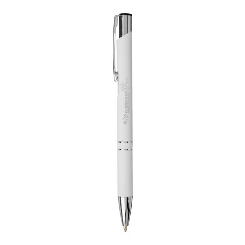 Stylo bille rétractable doux au toucher Moneta Standard | Blanc | sans marquage | non disponible | non disponible