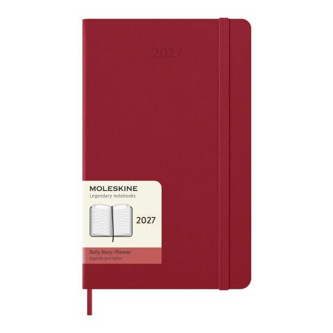 Agenda L quotidien 12&nbsp;mois Moleskine à couverture rigide Standard | Rouge écarlate | sans marquage | non disponible | non disponible
