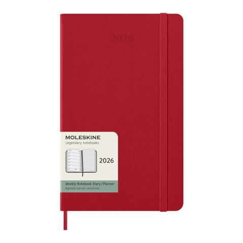 Agenda L hebdomadaire 12 mois Moleskine à couverture rigide Standard | Rouge écarlate | sans marquage | non disponible | non disponible