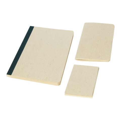 Parure Verde de 3 articles de papeterie en papier fabriqué à partir d&#039;herbe