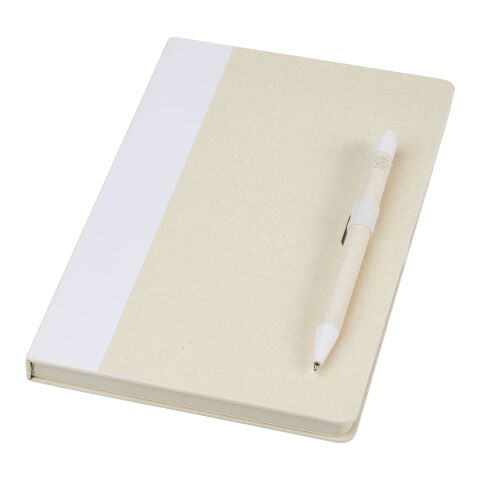 Ensemble carnet de notes format A5 et stylo bille Dairy Dream Blanc | sans marquage | non disponible | non disponible