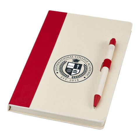 Ensemble carnet de notes format A5 et stylo bille Dairy Dream Standard | Rouge | sans marquage | non disponible | non disponible | non disponible
