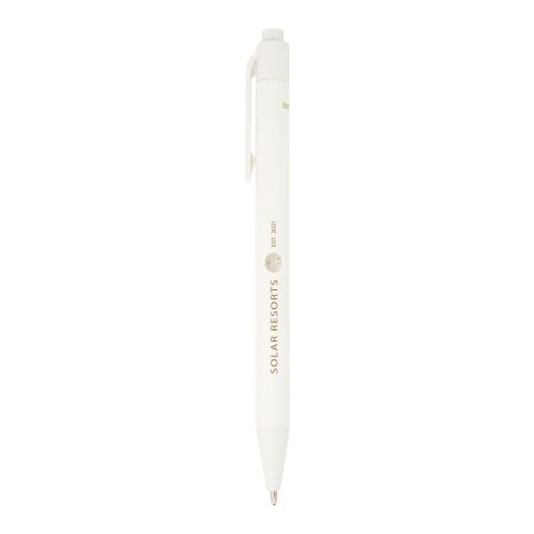 Stylo bille Chartik monochromatique en papier recyclé avec finition mate Standard | Blanc | sans marquage | non disponible | non disponible
