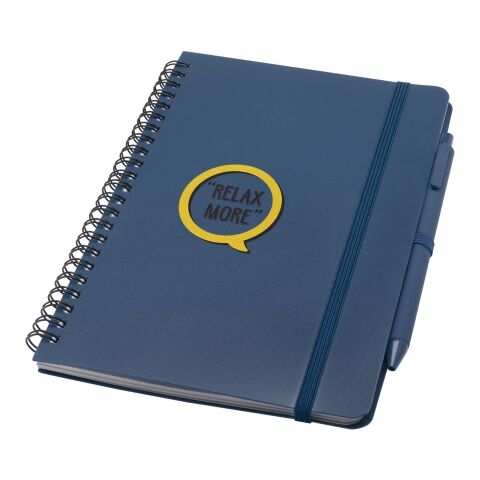 Carnet à couverture rigide d’origine océanique Thalaasa A5 avec stylo bille (encre noire) Standard | Bleu océan | sans marquage | non disponible | non disponible