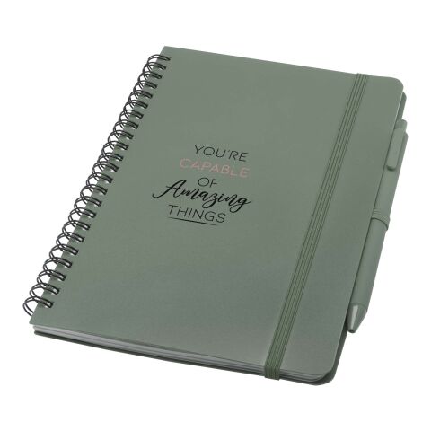 Carnet à couverture rigide d’origine océanique Thalaasa A5 avec stylo bille (encre noire) Standard | Vert | sans marquage | non disponible | non disponible