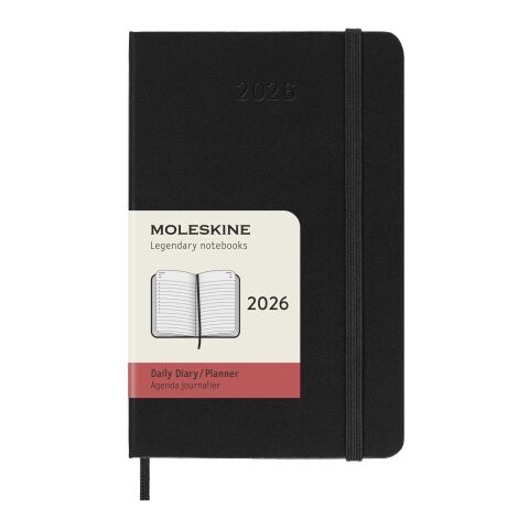Agenda de poche quotidien 12 mois Moleskine à couverture rigide Standard | Noir | sans marquage | non disponible | non disponible