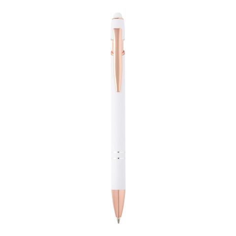 Stylo bille Nanna avec finition or rose (encre bleue) Blanc | sans marquage | non disponible | non disponible