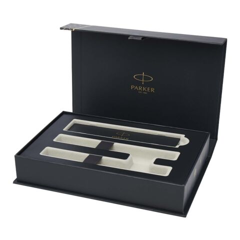 Coffret Parker IM Essentials comprenant un stylo roller et un stylo à bille - argenté noir