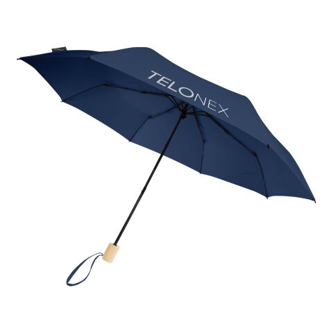 Parapluie 21&quot; pliable windproof en PET recyclé Birgit Standard | Marine | sans marquage | non disponible | non disponible