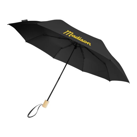 Parapluie 21&quot; pliable windproof en PET recyclé Birgit Standard | Noir | sans marquage | non disponible | non disponible