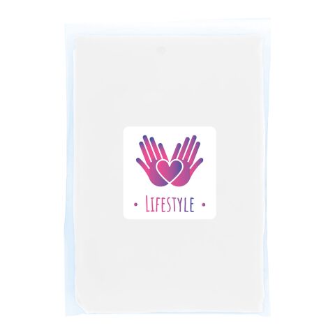 Poncho jetable pour la pluie Mayan recyclé certifié GRS avec pochette de rangement Standard | blanc | sans marquage | non disponible | non disponible