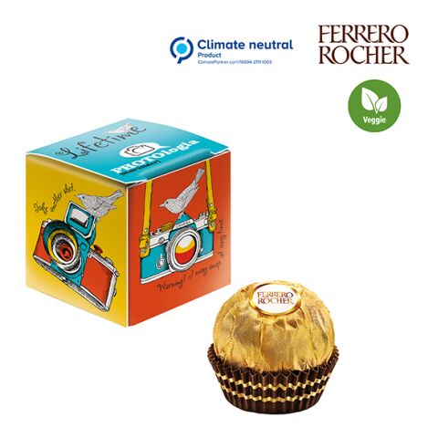 Mini-cube publicitaire avec Ferrero Rocher blanc | sans marquage